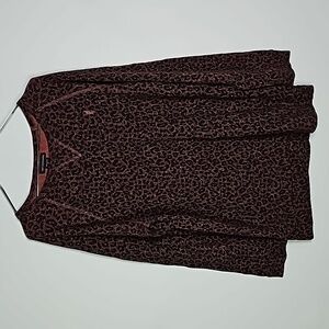 Obey medium black and brown leopard print print long sleeve shirt